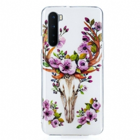 Hoesje voor OnePlus Nord Fluorescerende Eland Met Bloemen