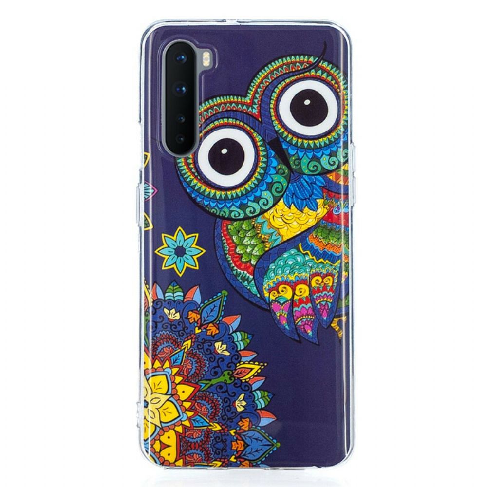 Hoesje voor OnePlus Nord Fluorescerende Mandala Uil