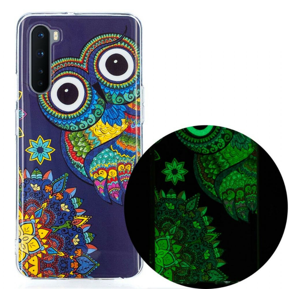 Hoesje voor OnePlus Nord Fluorescerende Mandala Uil