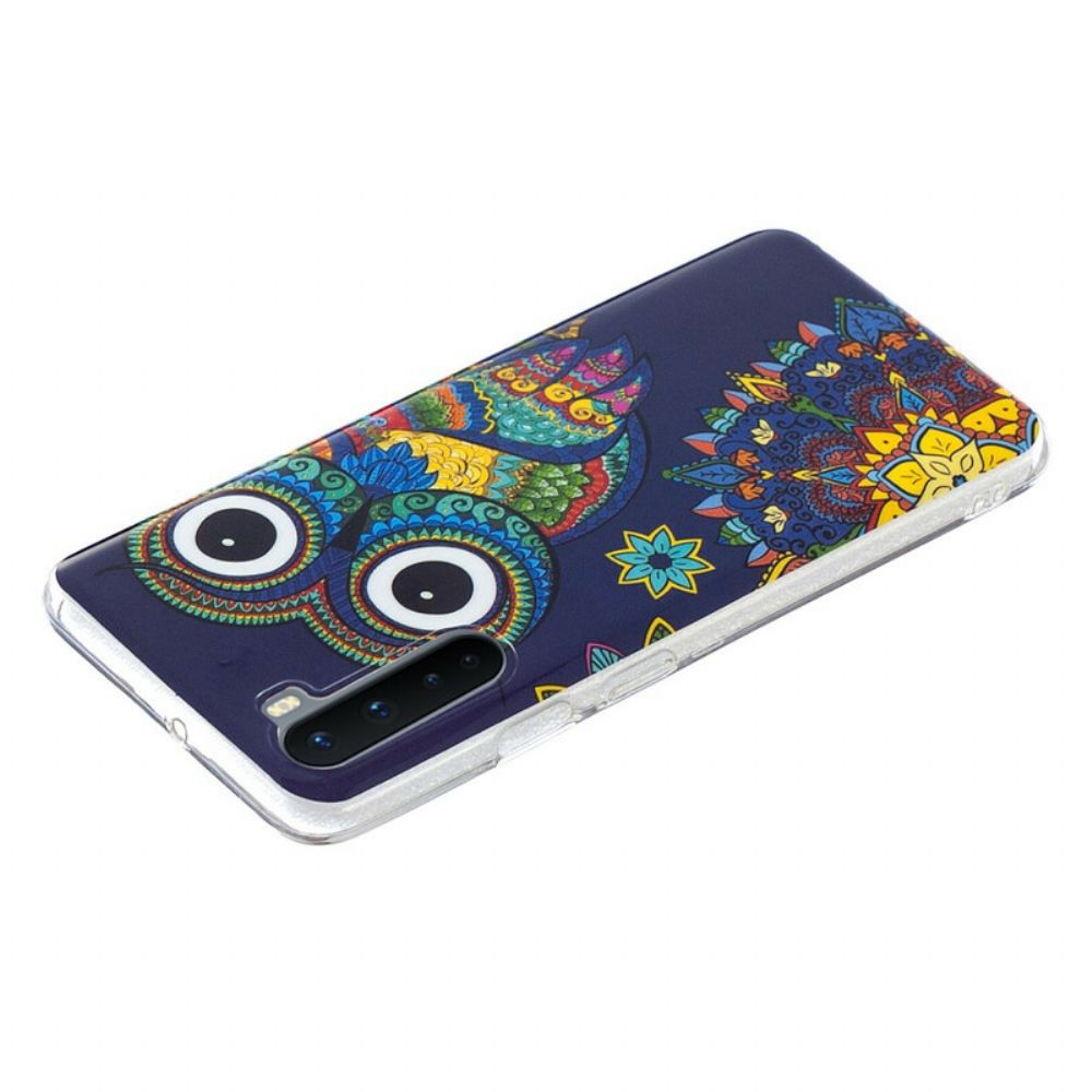 Hoesje voor OnePlus Nord Fluorescerende Mandala Uil