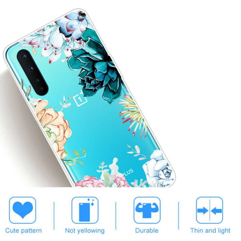 Hoesje voor OnePlus Nord Naadloze Aquarelbloemen