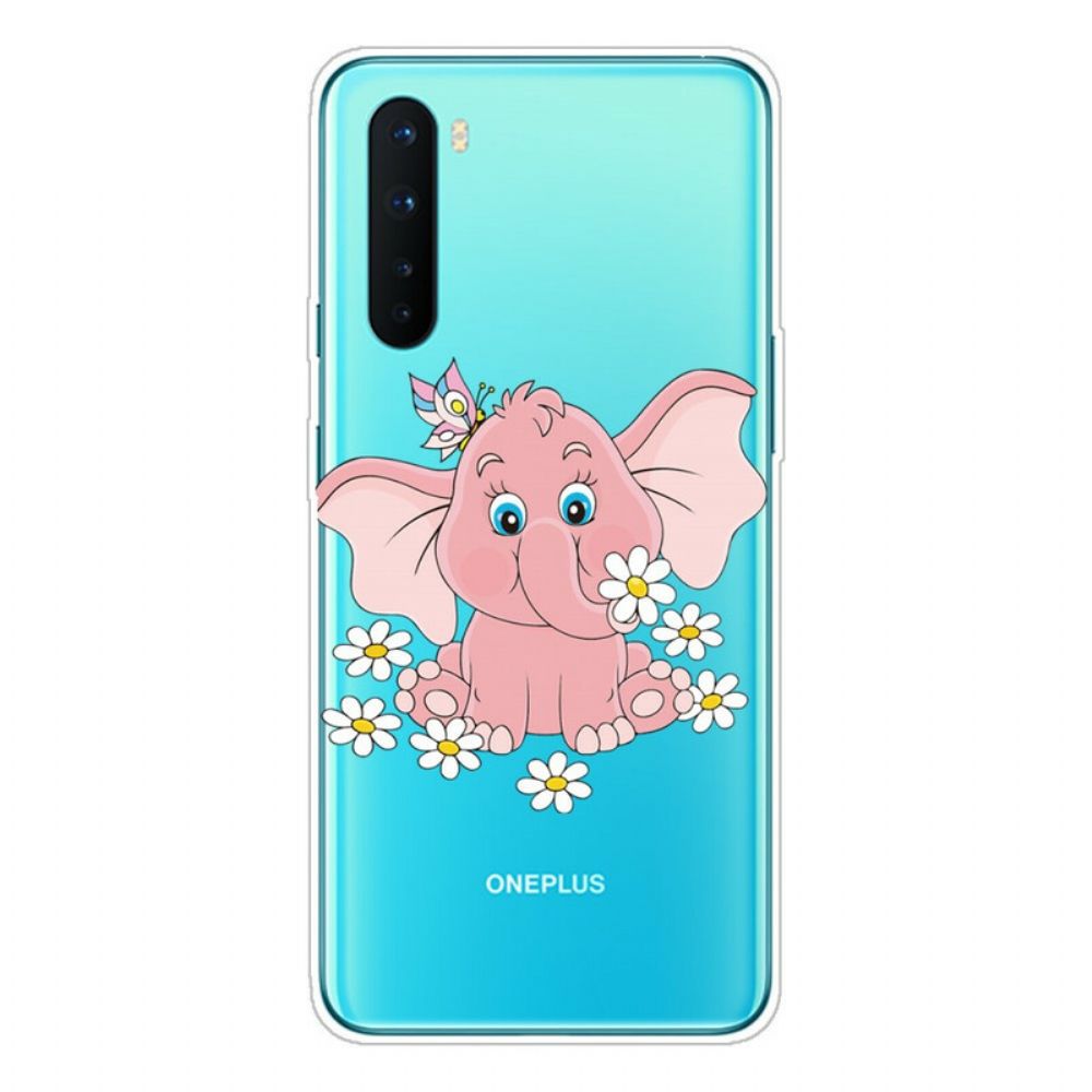 Hoesje voor OnePlus Nord Roze Olifant Transparant