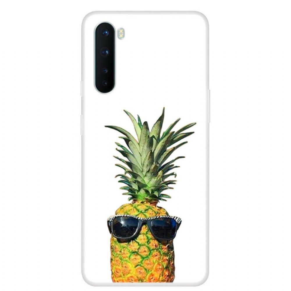 Hoesje voor OnePlus Nord Transparante Ananas Met Bril