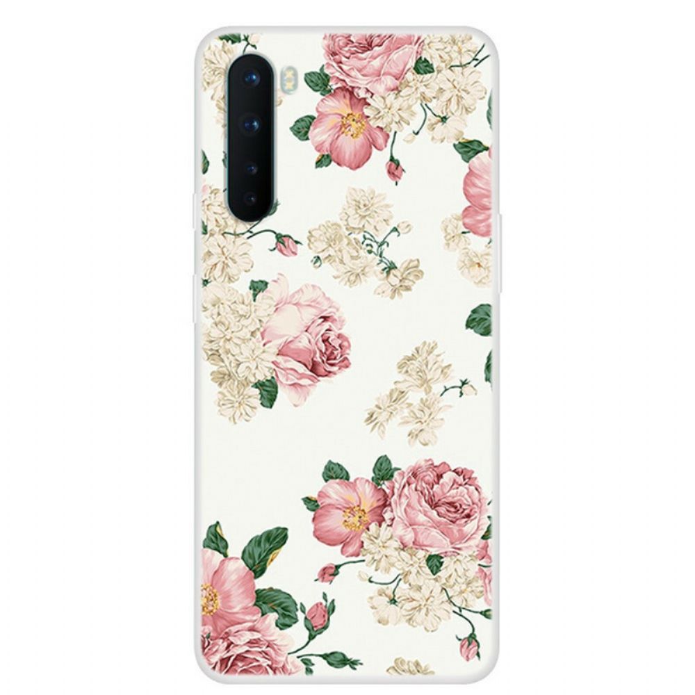 Hoesje voor OnePlus Nord Vrijheid Bloemen Transparant