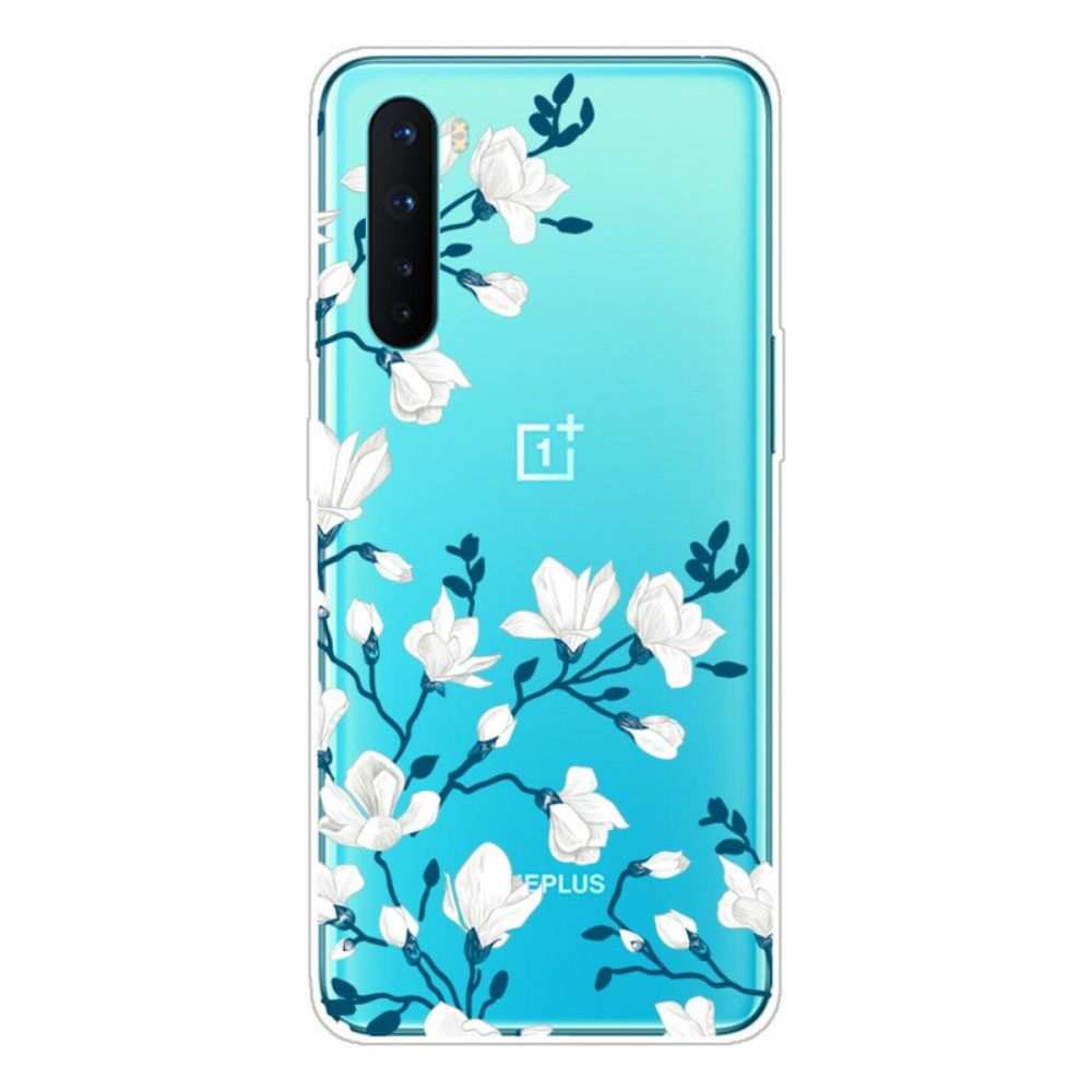 Hoesje voor OnePlus Nord Witte Bloemen