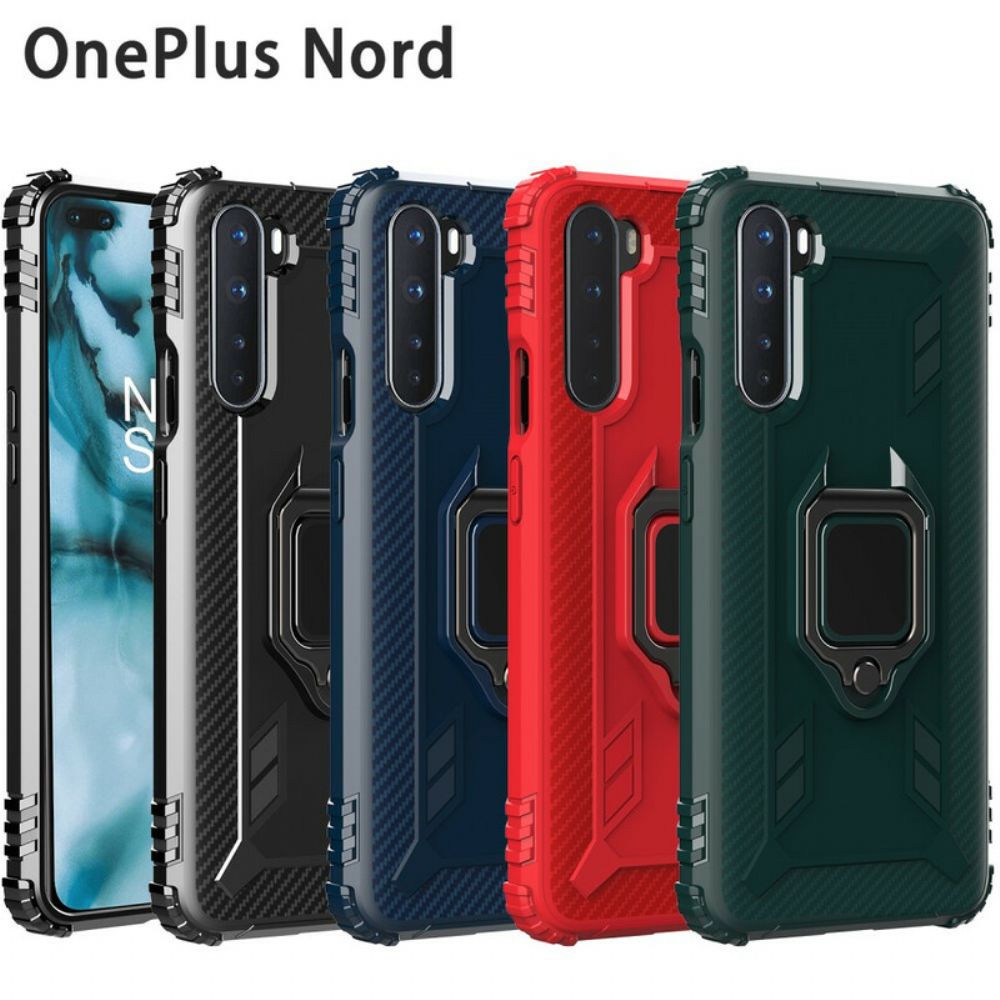 Telefoonhoesje voor OnePlus Nord Ring En Koolstofvezel