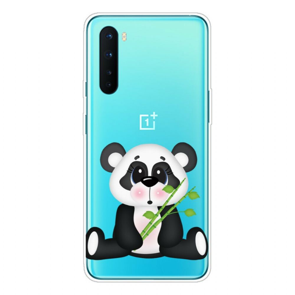 Telefoonhoesje voor OnePlus Nord Transparante Verdrietige Panda