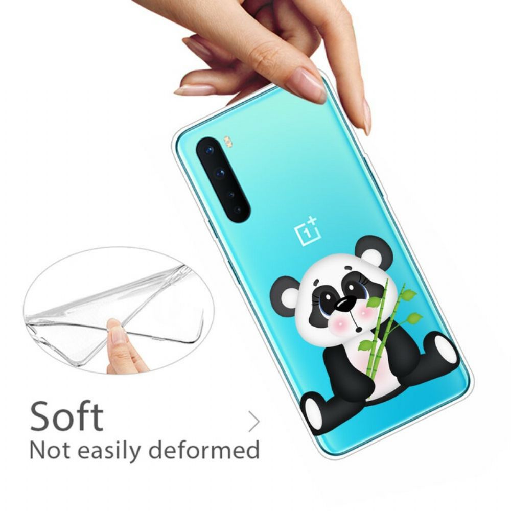 Telefoonhoesje voor OnePlus Nord Transparante Verdrietige Panda