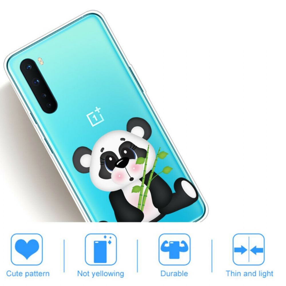 Telefoonhoesje voor OnePlus Nord Transparante Verdrietige Panda