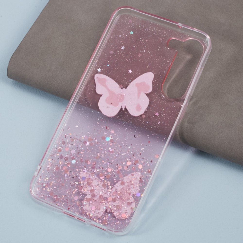 Cover Hoesje Samsung Galaxy S24 Plus 5g Telefoonhoesje Vlinders Pailletten