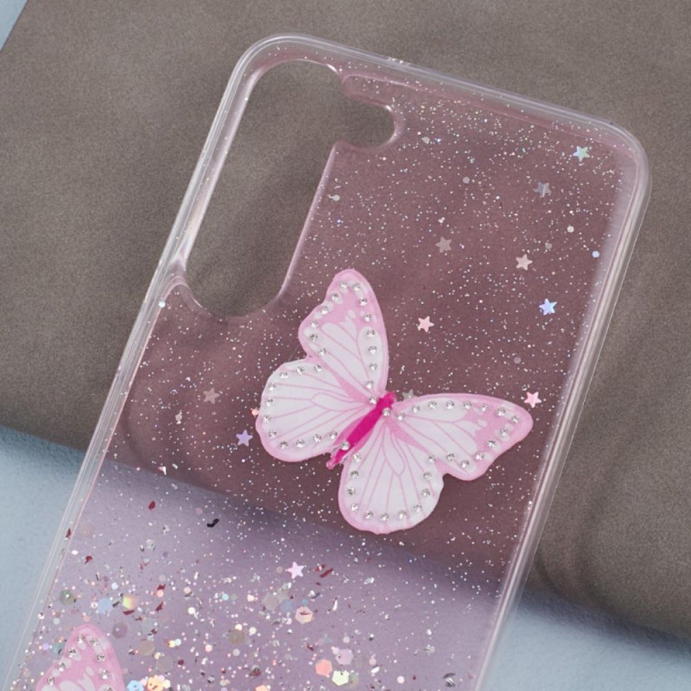 Cover Hoesje Samsung Galaxy S24 Plus 5g Telefoonhoesje Vlinders Pailletten