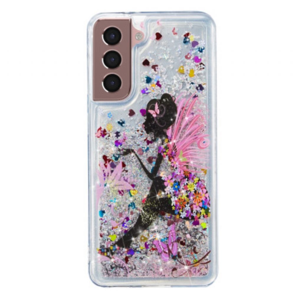 Cover Hoesje Samsung Galaxy S24 Plus 5g Telefoonhoesje Vloeibare Glitter Voor Jong Meisje