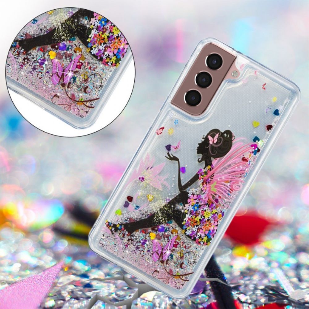 Cover Hoesje Samsung Galaxy S24 Plus 5g Telefoonhoesje Vloeibare Glitter Voor Jong Meisje