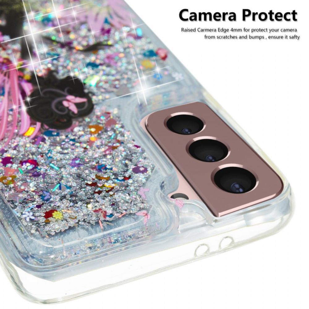 Cover Hoesje Samsung Galaxy S24 Plus 5g Telefoonhoesje Vloeibare Glitter Voor Jong Meisje