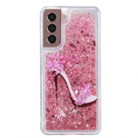 Cover Hoesje Samsung Galaxy S24 Plus 5g Telefoonhoesje Vloeibare Glitterpomp