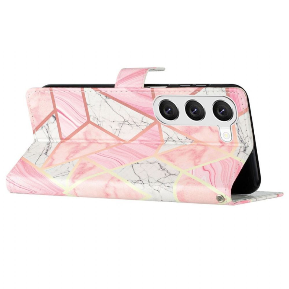 Cover Samsung Galaxy S24 Plus 5g Roze Marmer Bescherming Hoesje