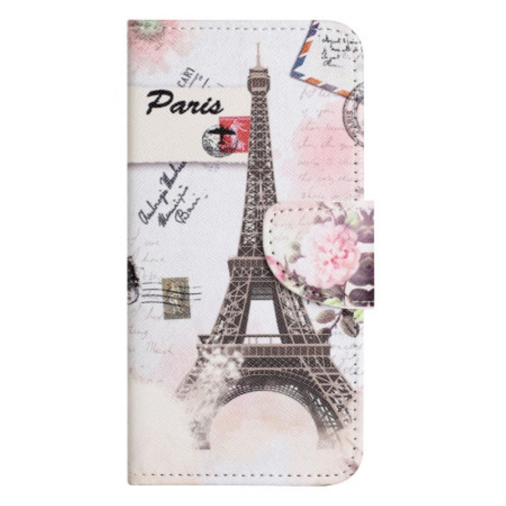 Flip Case Leren Samsung Galaxy S24 Plus 5g Eiffeltoren