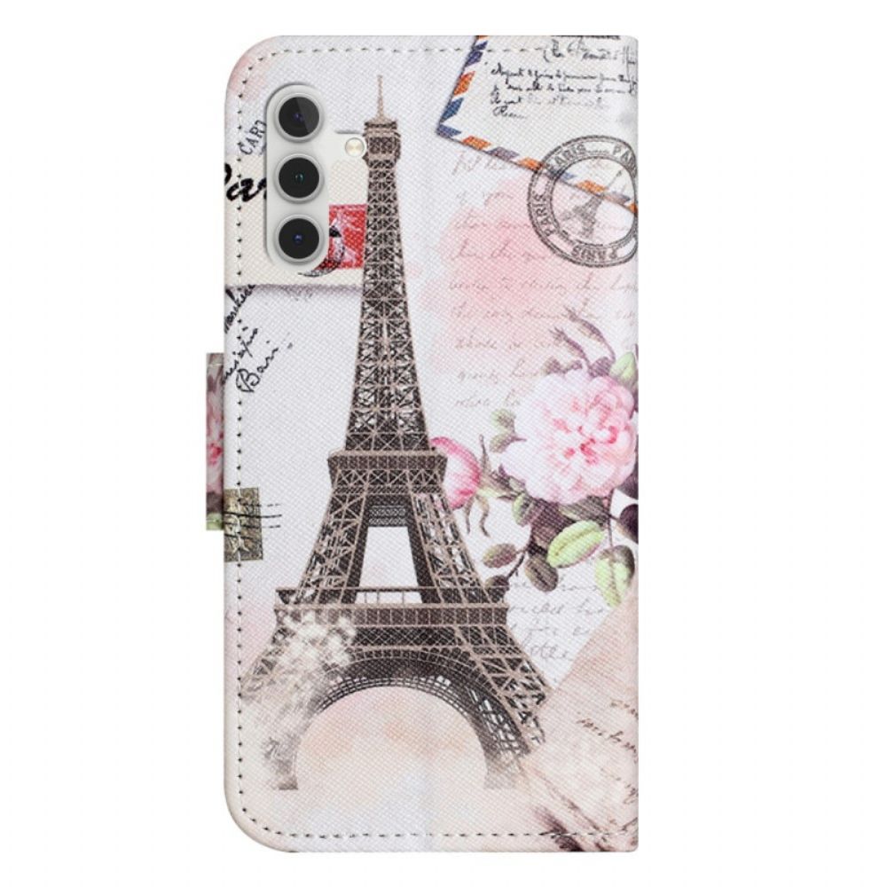 Flip Case Leren Samsung Galaxy S24 Plus 5g Eiffeltoren