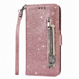 Flip Case Leren Samsung Galaxy S24 Plus 5g Portemonnee Met Glitters