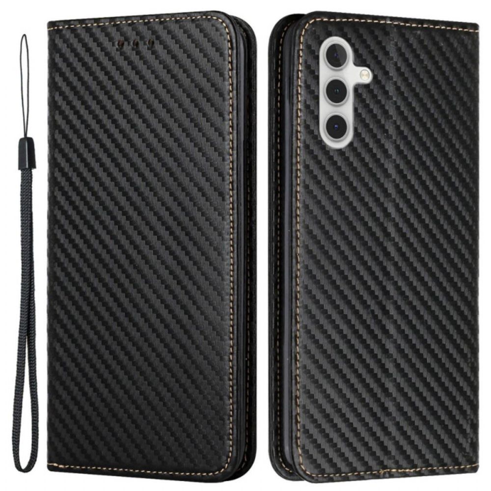 Folio-hoesje Voor Samsung Galaxy S24 Plus 5g Koolstofvezelband