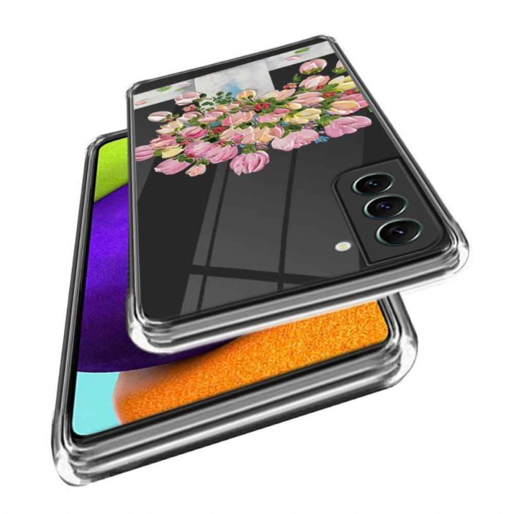 Hoesje Samsung Galaxy S24 Plus 5g Roze Bloemen Schilderij