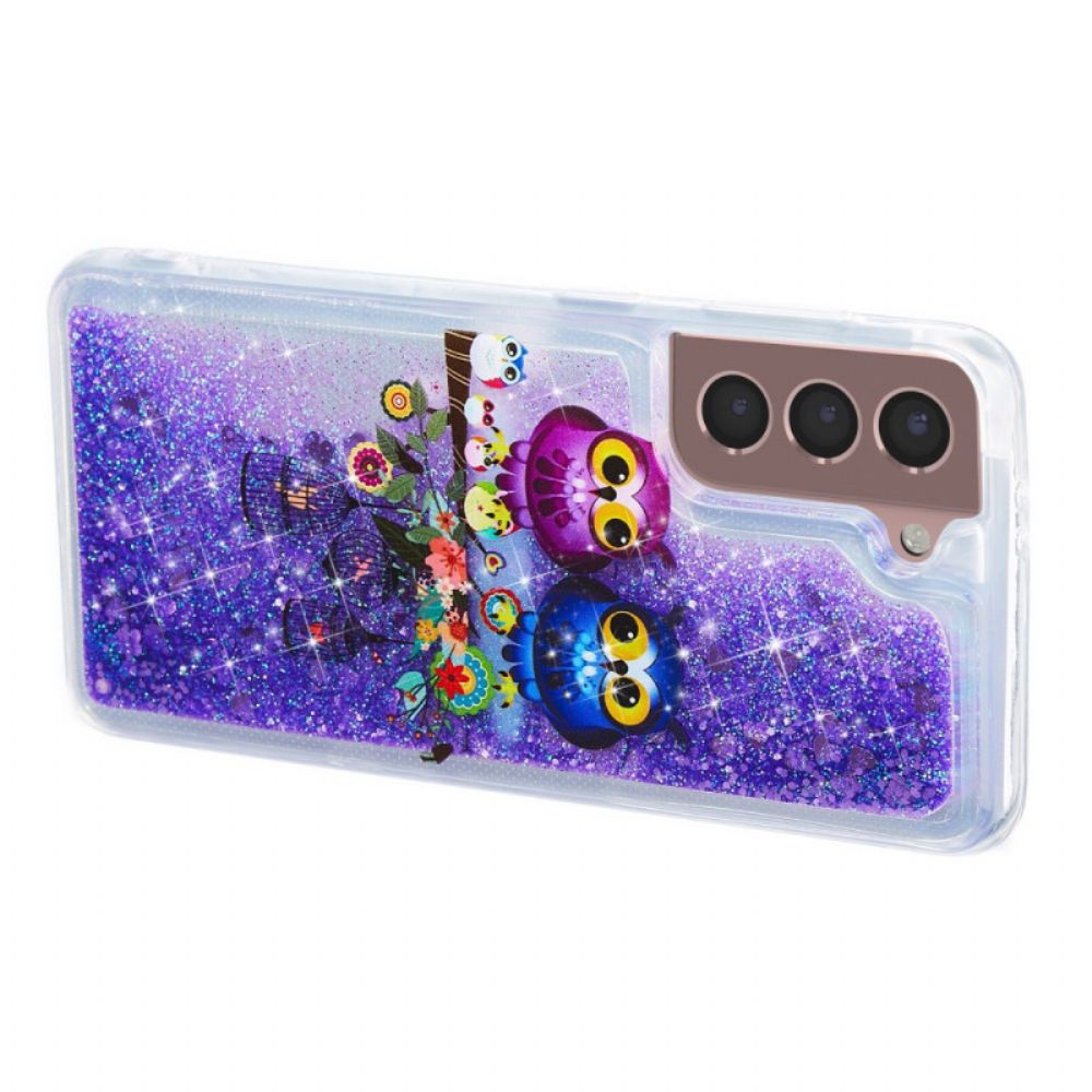 Hoesje Samsung Galaxy S24 Plus 5g Twee Uilen Vloeibare Glitters