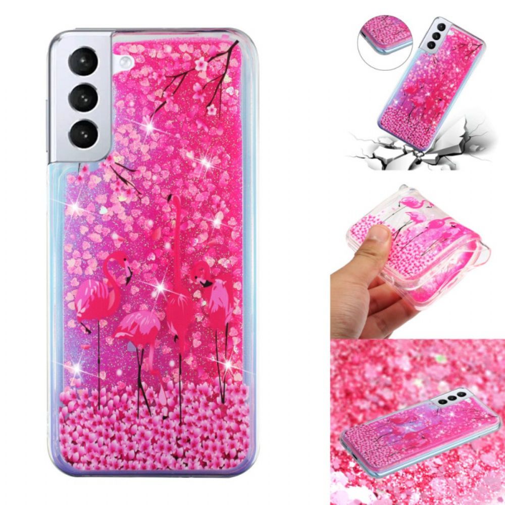 Hoesje Samsung Galaxy S24 Plus 5g Vogel Vloeibare Glitter