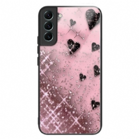 Hoesje Voor Samsung Galaxy S24 Plus 5g Roze Love Gehard Glas