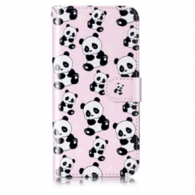 Leren Hoesje Samsung Galaxy S24 Plus 5g Lanyard Panda's Bescherming Hoesje