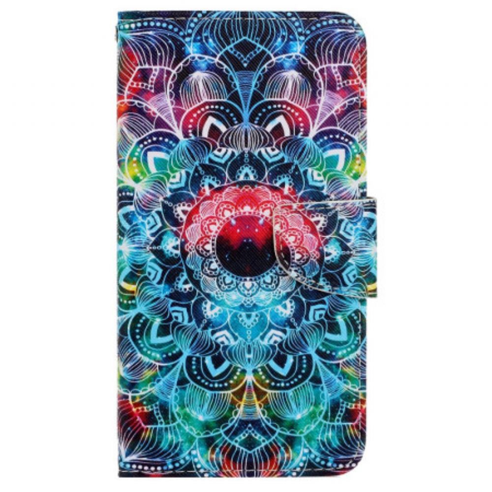 Leren Hoesje Samsung Galaxy S24 Plus 5g Mandala Met Riempje