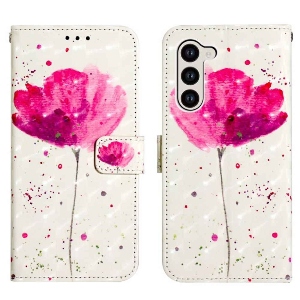 Leren Hoesje Samsung Galaxy S24 Plus 5g Papaver Bescherming Hoesje