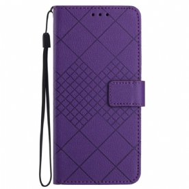 Leren Hoesje Voor Samsung Galaxy S24 Plus 5g Diamanten Met Bandjes