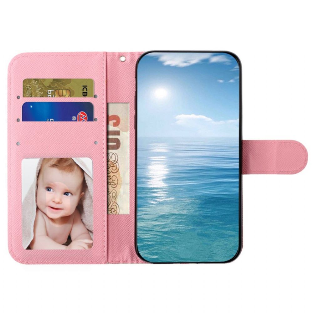 Leren Hoesje Voor Samsung Galaxy S24 Plus 5g Draagkoordbeertjes