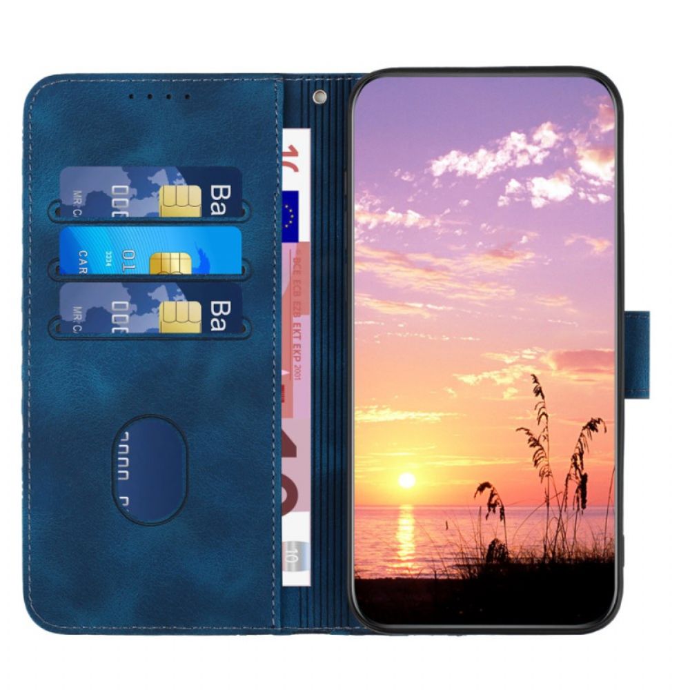 Leren Hoesje Voor Samsung Galaxy S24 Plus 5g Patroon Olifantenkop Met Riem