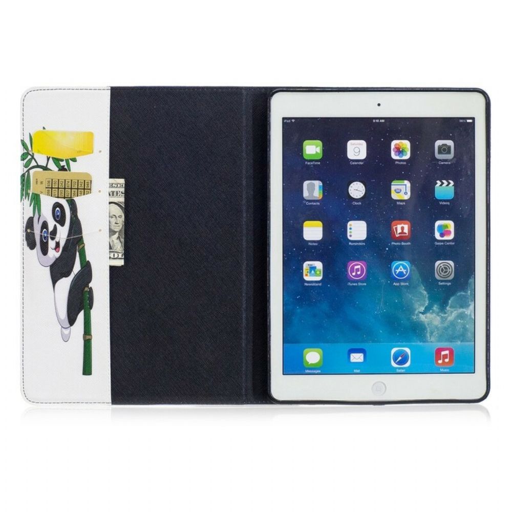 Leren Hoesje voor iPad Air Panda Op Bamboe