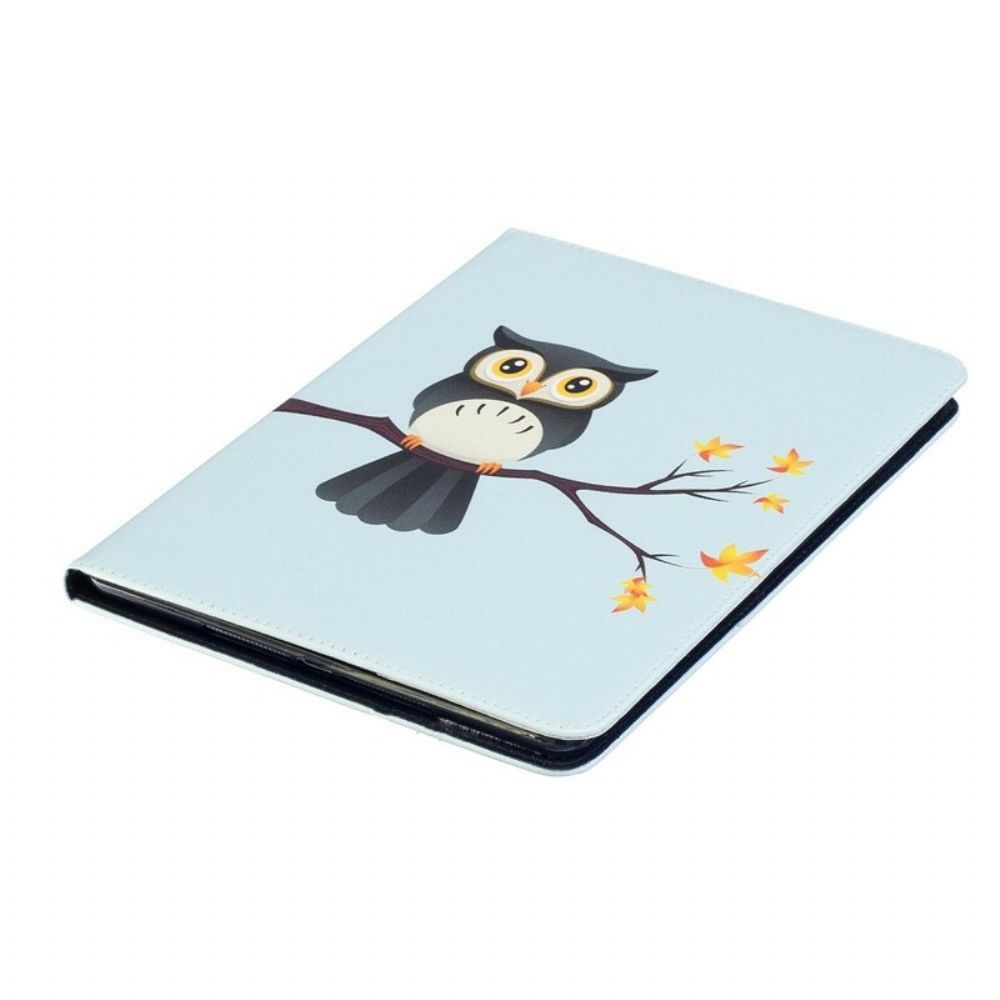 Leren Hoesje voor iPad Air Uil Zat Op Tak