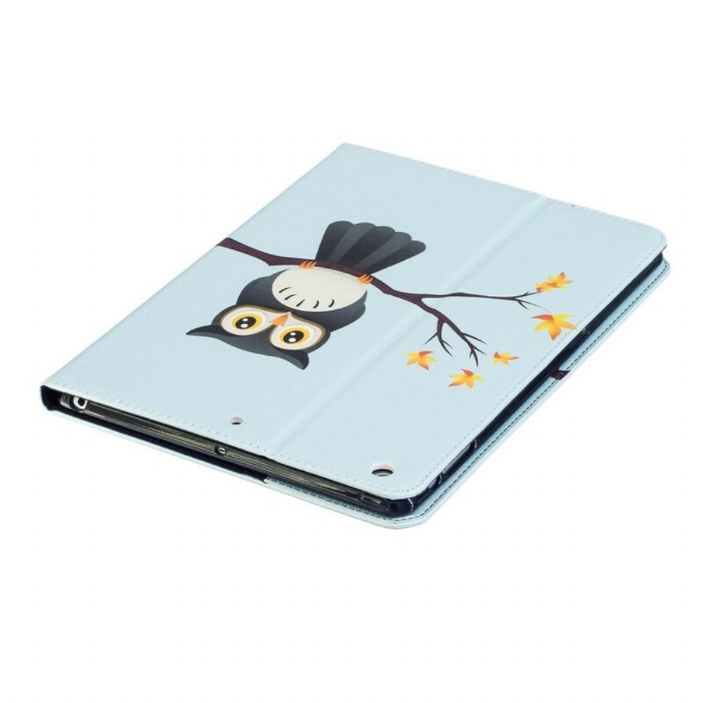 Leren Hoesje voor iPad Air Uil Zat Op Tak