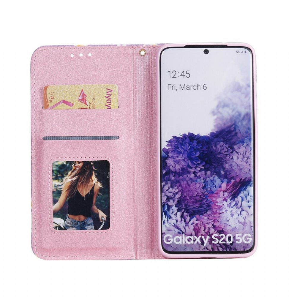 Bescherming Hoesje voor Samsung Galaxy S20 Folio-hoesje Madeliefjes