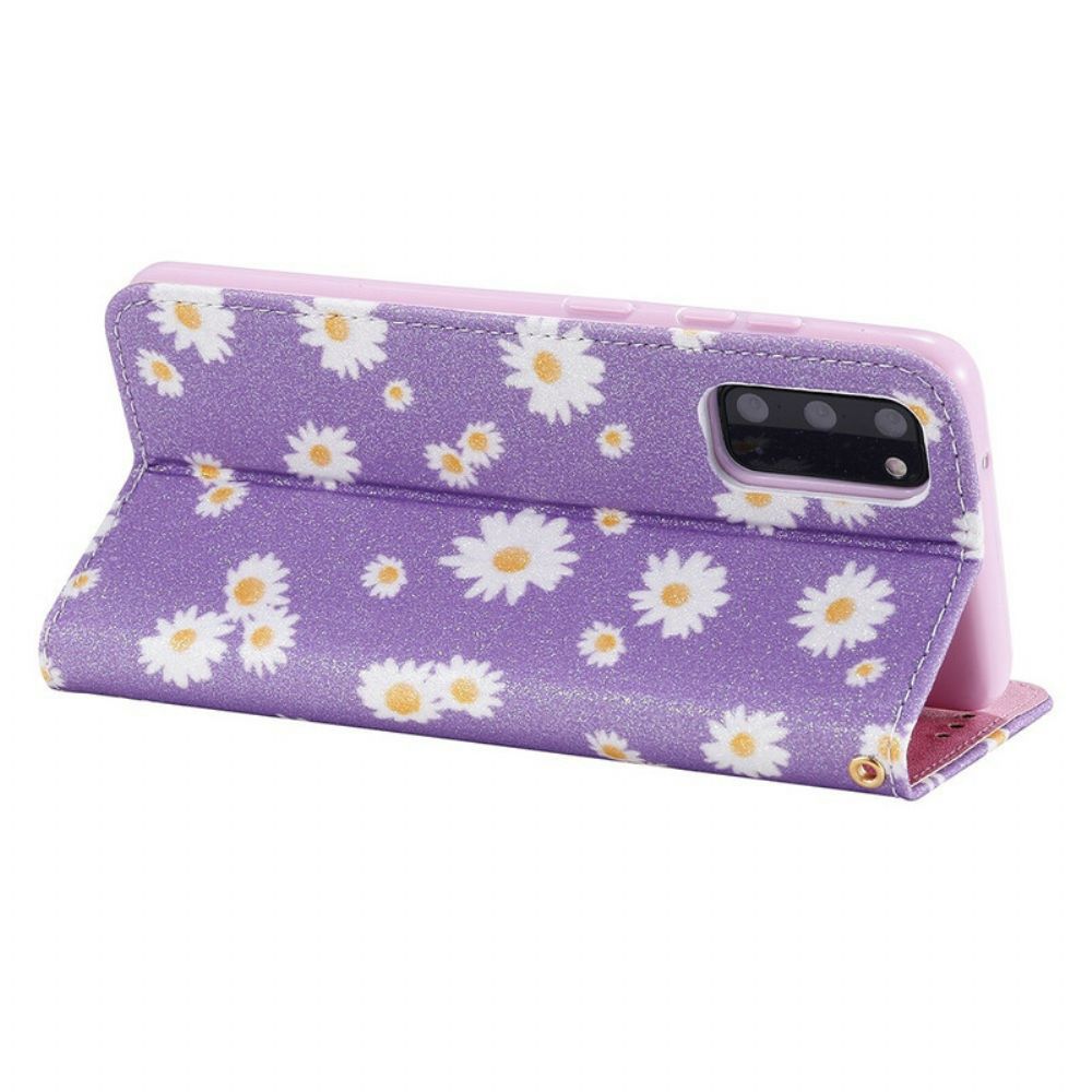 Bescherming Hoesje voor Samsung Galaxy S20 Folio-hoesje Madeliefjes