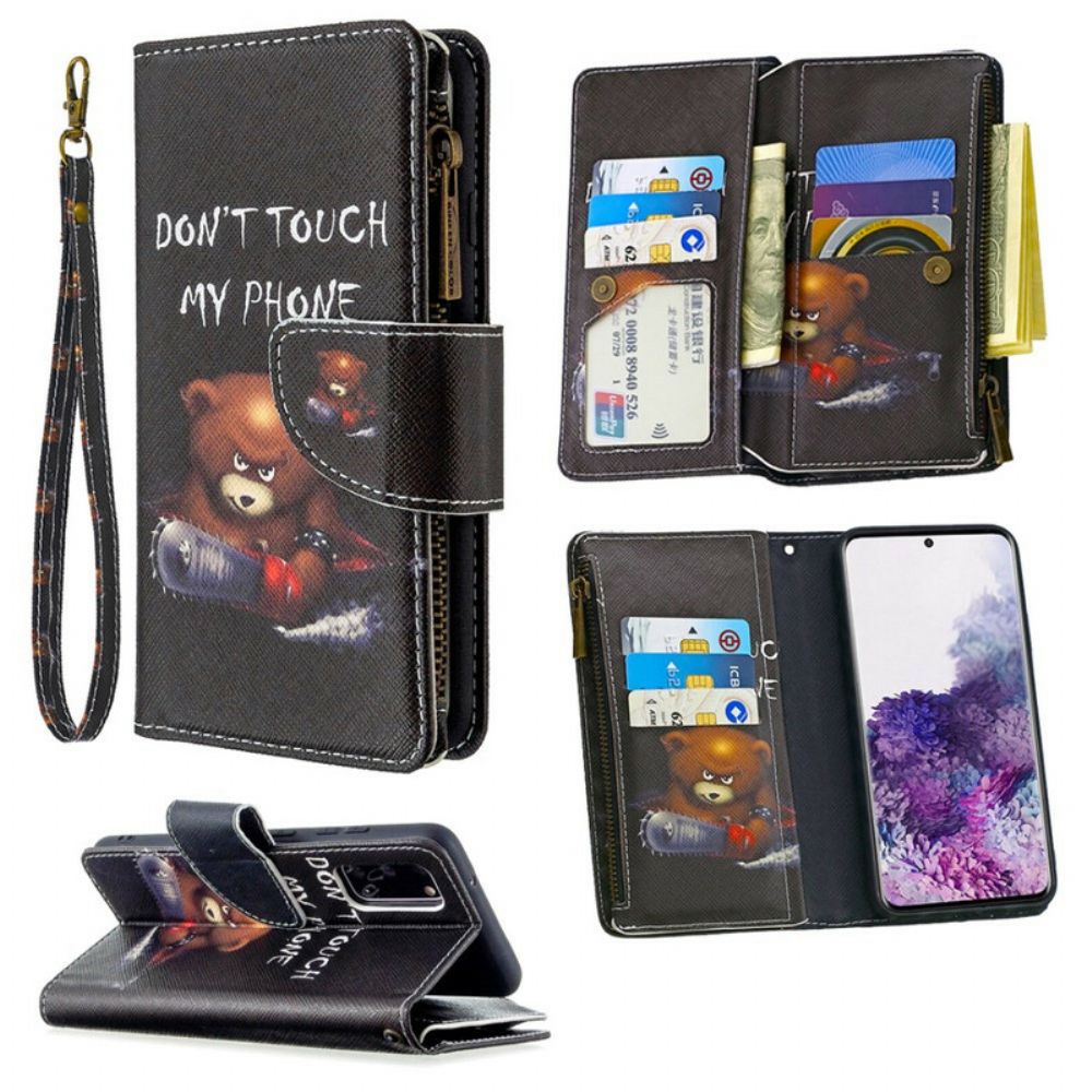 Flip Case voor Samsung Galaxy S20 Beerzak Met Rits