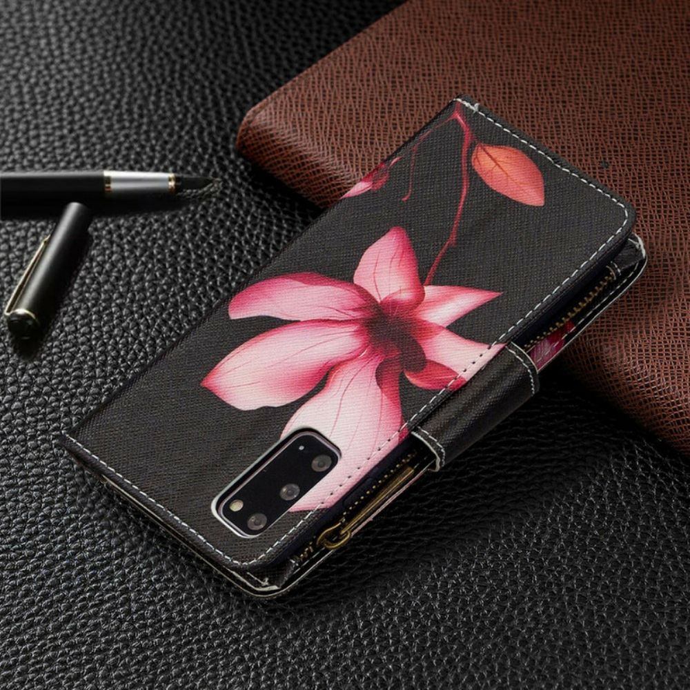 Flip Case voor Samsung Galaxy S20 Bloemzak Met Rits