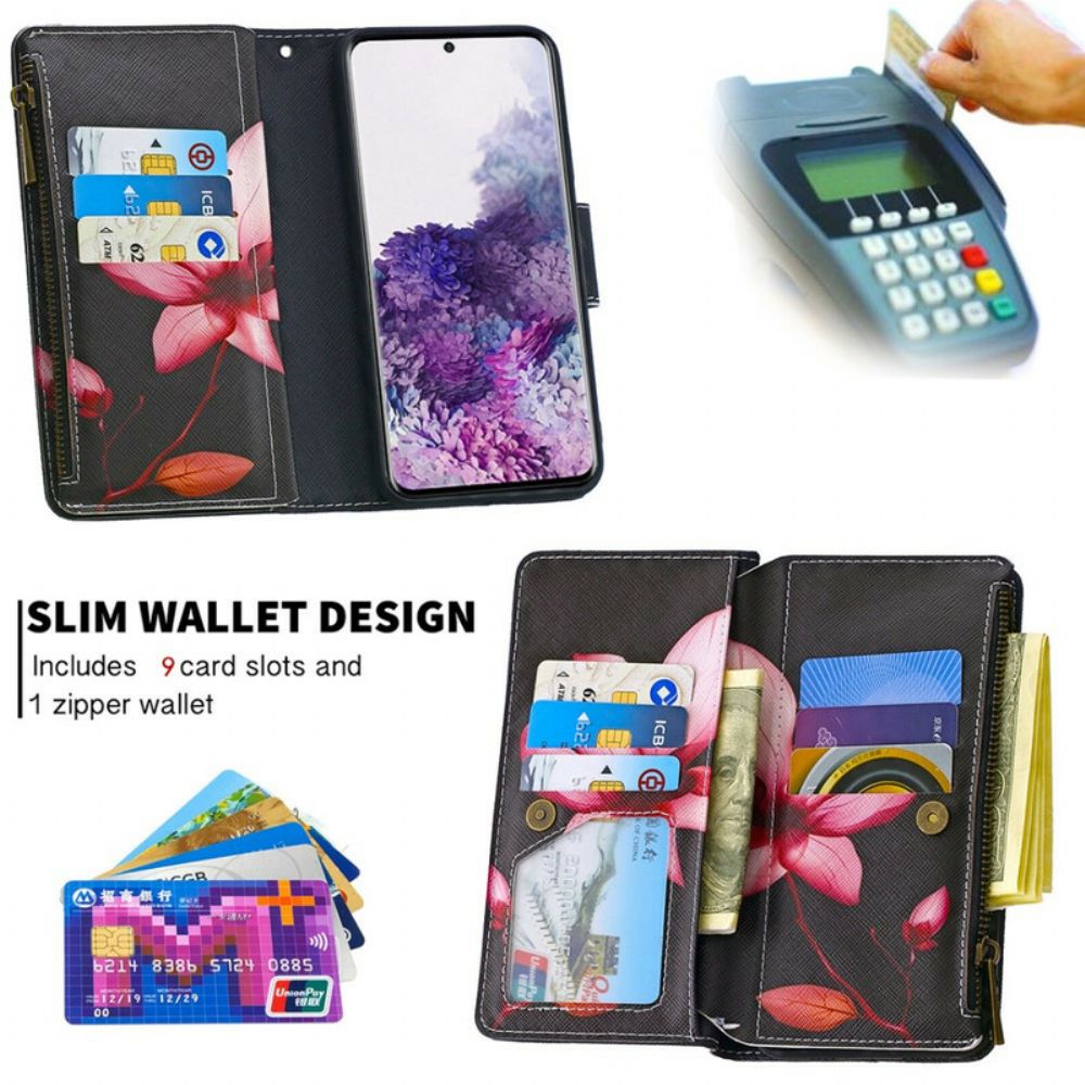 Flip Case voor Samsung Galaxy S20 Bloemzak Met Rits