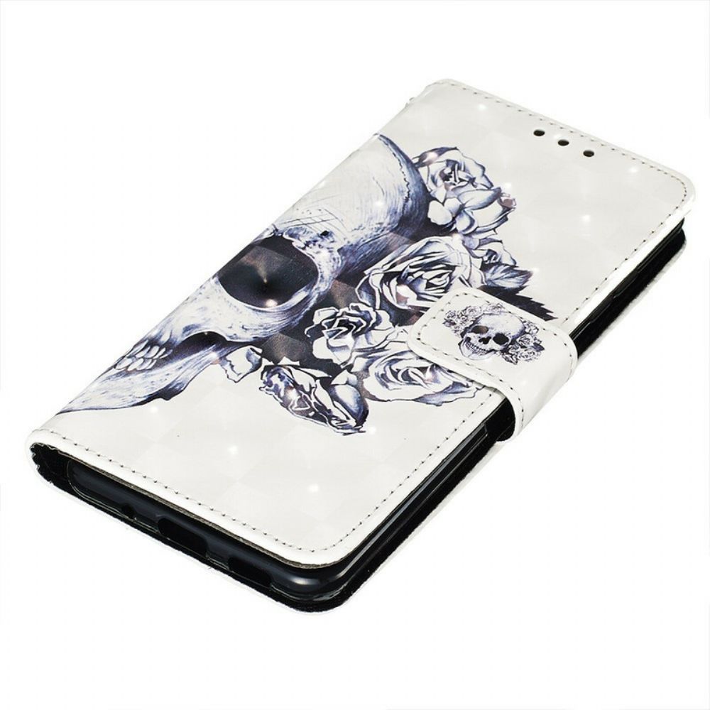 Folio-hoesje voor Samsung Galaxy S20 Bloemenschedel