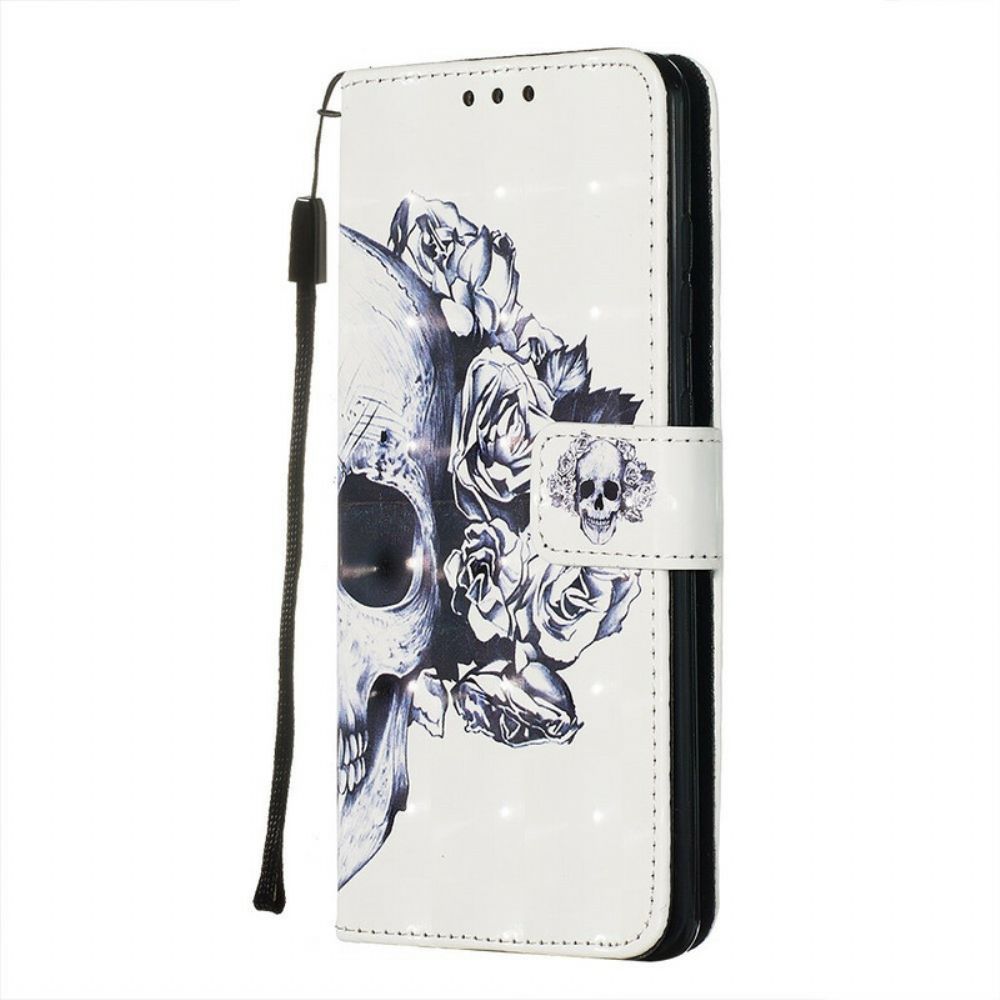 Folio-hoesje voor Samsung Galaxy S20 Bloemenschedel