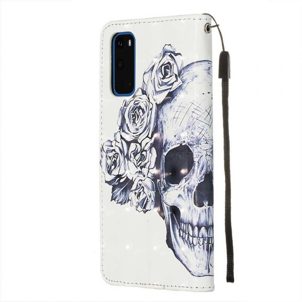 Folio-hoesje voor Samsung Galaxy S20 Bloemenschedel