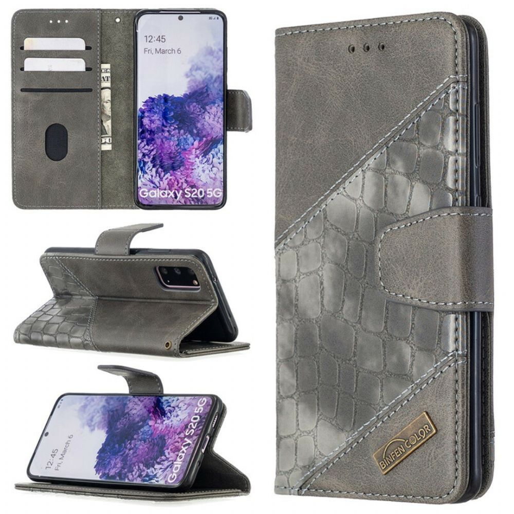 Folio-hoesje voor Samsung Galaxy S20 Klassiek Krokodillenleereffect