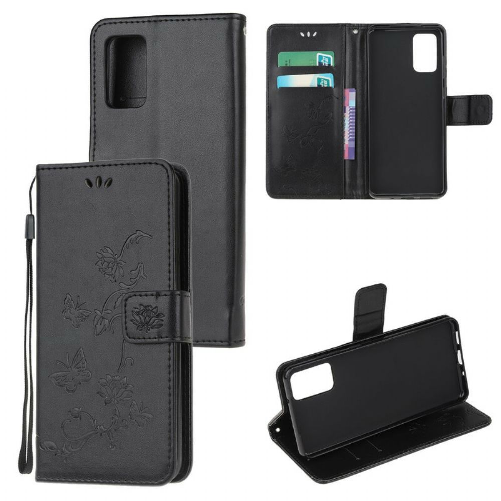 Folio-hoesje voor Samsung Galaxy S20 Met Ketting Discretieband Vlinders