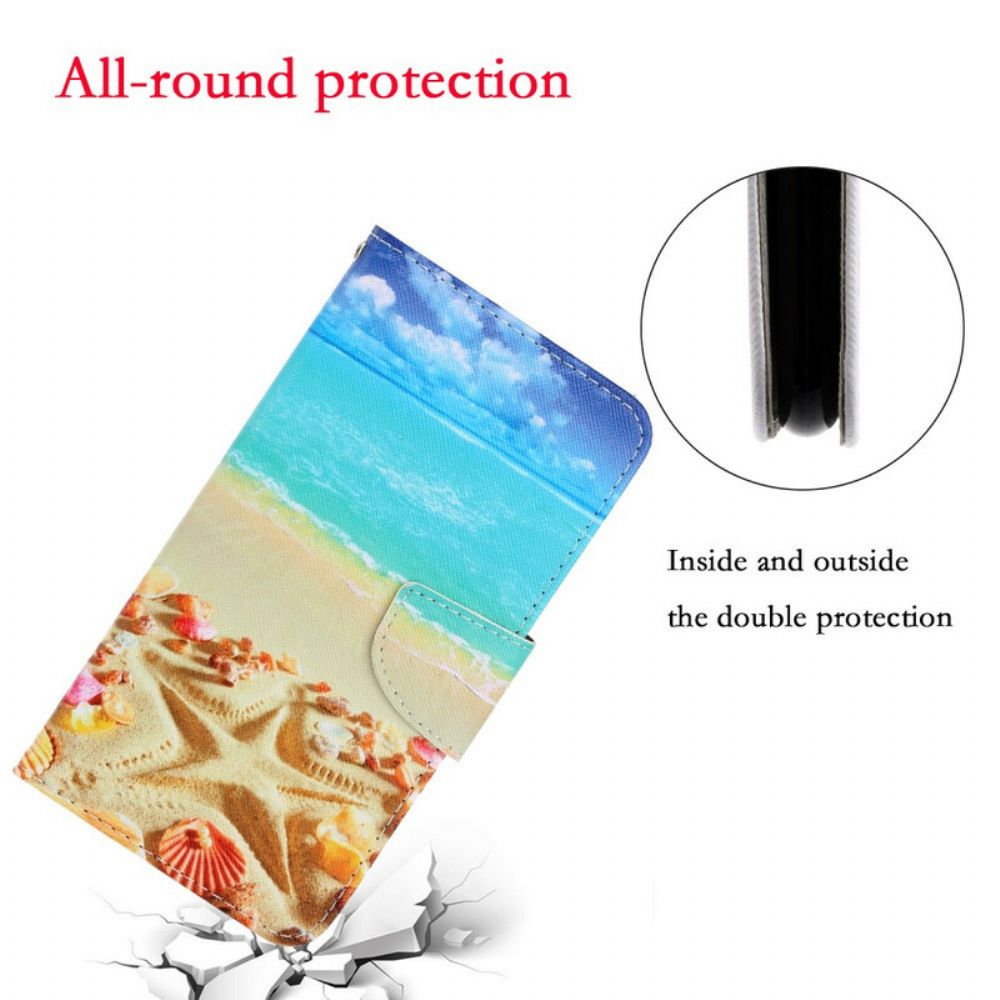 Folio-hoesje voor Samsung Galaxy S20 Met Ketting Strandstrand