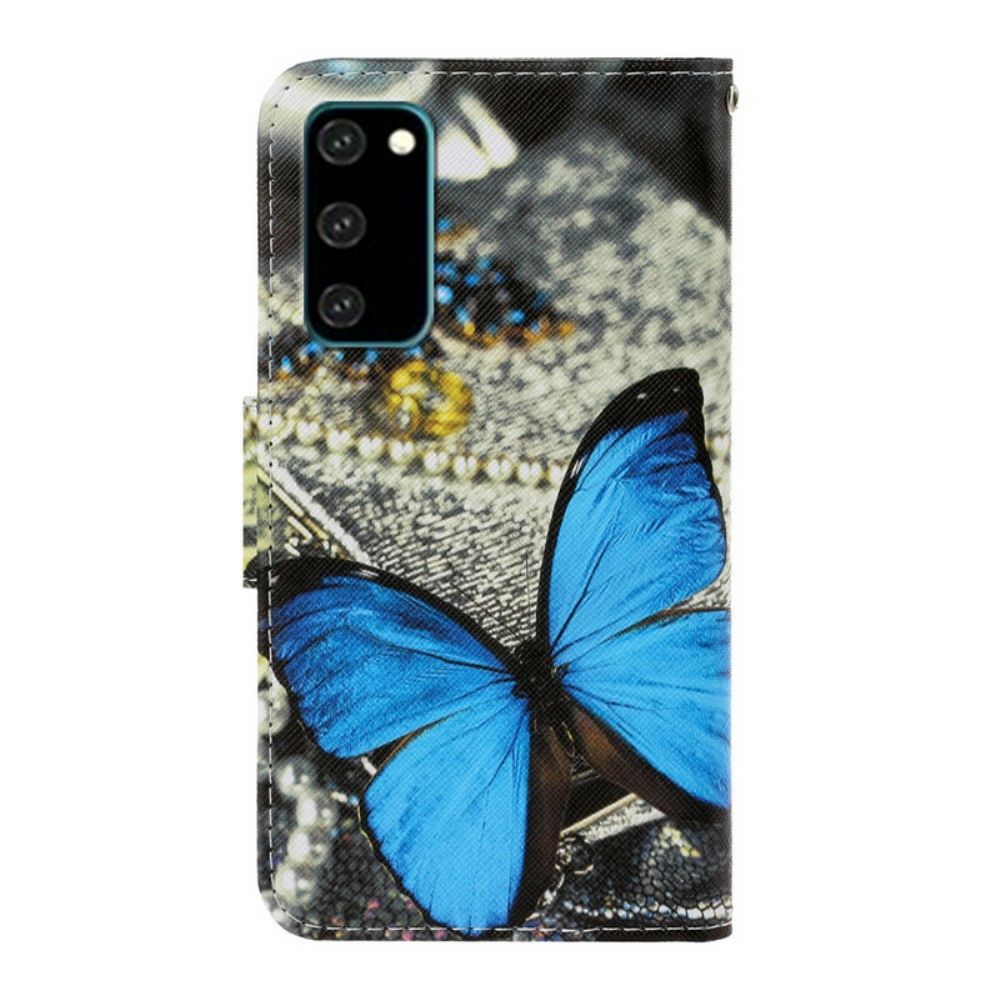 Folio-hoesje voor Samsung Galaxy S20 Met Ketting Vlinderriem Variaties