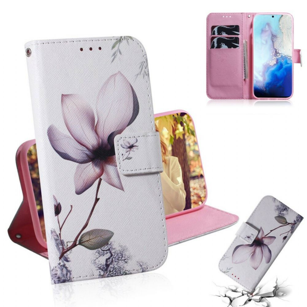 Folio-hoesje voor Samsung Galaxy S20 Oude Roze Bloem